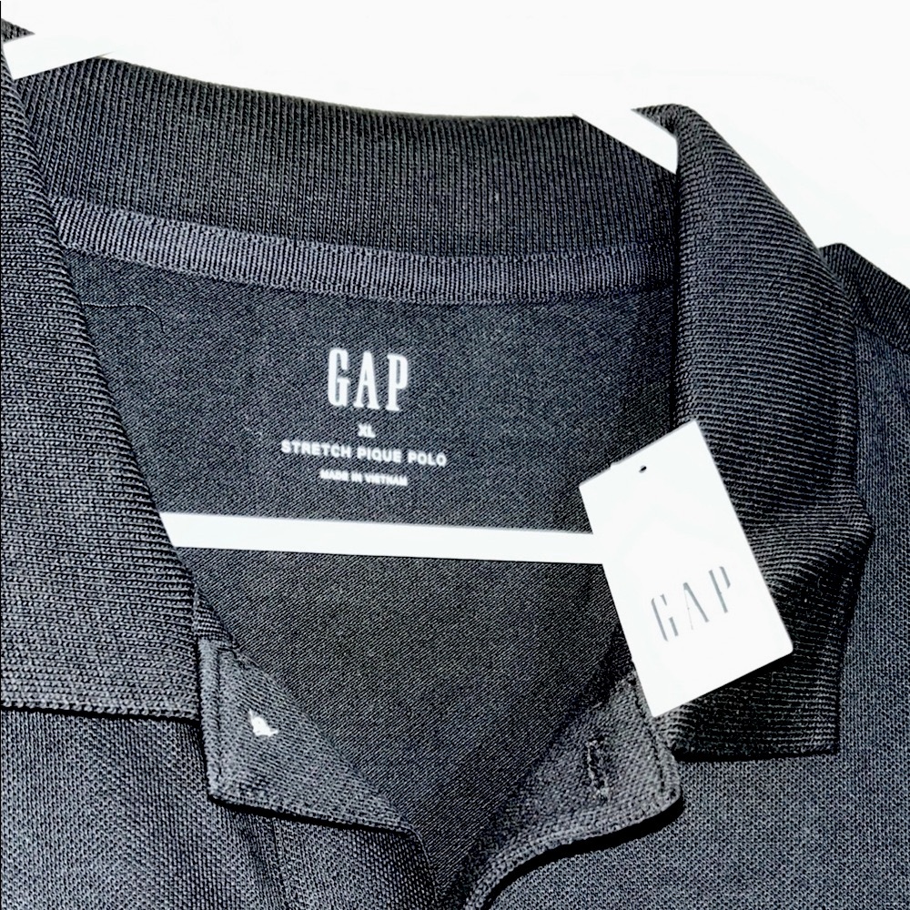 NWT Black GAP Stretch Polo Men’s short-sleeve Shirt Size XL - Picture 5 of 8